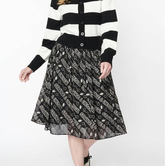 Unique Vintage x Beetlejuice Midi Skirt XS Glow in the Dark Halloween Spooky New - Picture 5 of 11